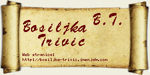 Bosiljka Trivić vizit kartica